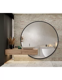 Okrągłe lustro na wymiar z wycięciem na szafkę w ramie mdf - ORFEUSZ, Dostępne wymiary: Średnica 130cm - Lustra - miniaturka - grafika 1
