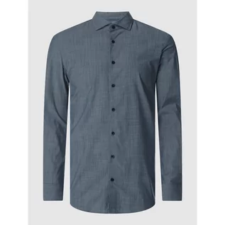 Koszule męskie - Koszula biznesowa o kroju slim fit z tkaniny Chambray model Hugo  Futureflex - Pierre Cardin - grafika 1