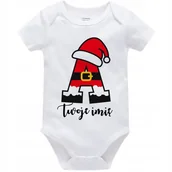 Body dla niemowląt - Body Białe Niemowlęce ŚWIĄTECZNE Na Prezent Imię Krótki Rękaw - Rozm. 74 - miniaturka - grafika 1
