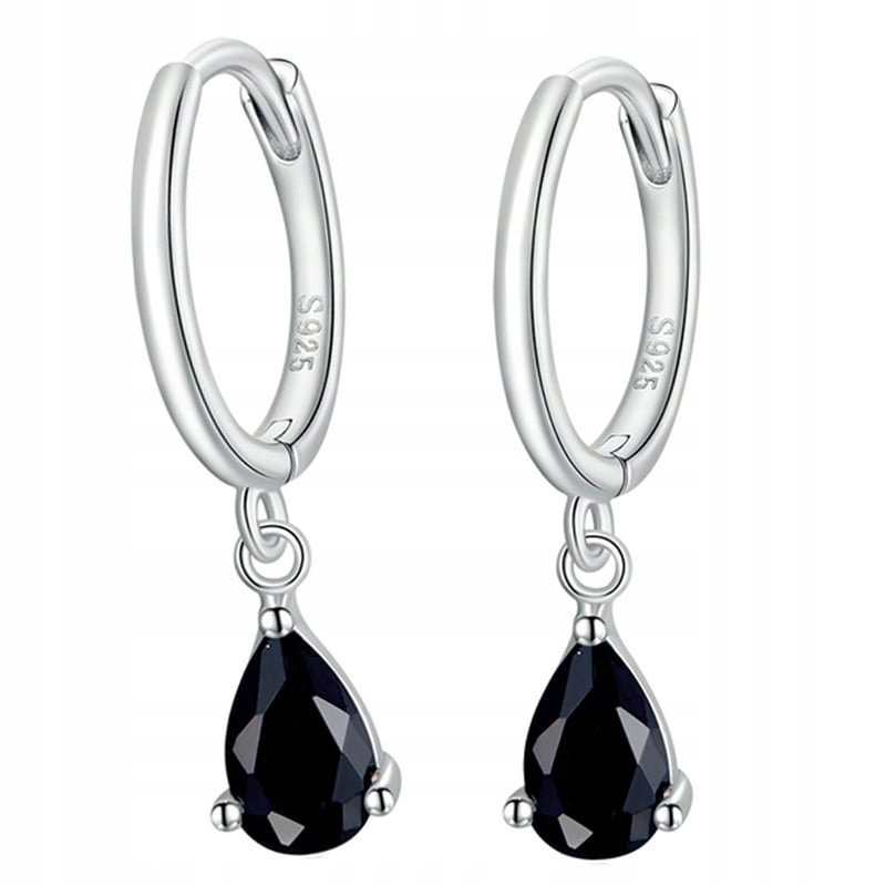 Kolczyki Srebrne Kolczyki Kółka Kropelka Srebro 925 Kolczyki Trusky