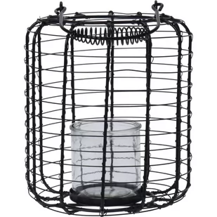 KOOPMAN INTERNATIONAL Latarenka metalowa wys. 24 cm czarna - Świeczniki - miniaturka - grafika 1