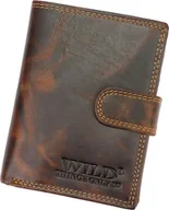 Portfele - Wild WILD skórzany porfel męski 5601B brąz 5601B CR.HUNTER - miniaturka - grafika 1