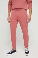 Spodnie męskie - Tommy Hilfiger spodnie lounge kolor różowy gładkie - miniaturka - grafika 1