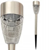 Lampy ogrodowe - SASKA GARDEN LAMPA SOLARNA 5,5X39,5CM PRYZMAT INOX - miniaturka - grafika 1