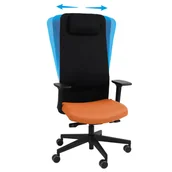 Fotele i krzesła biurowe - Ergonomiczny Fotel Biurowy Grospol Mike 2 Smart Move R11 Black Tkanina Note N11 Pomarańczowy - miniaturka - grafika 1