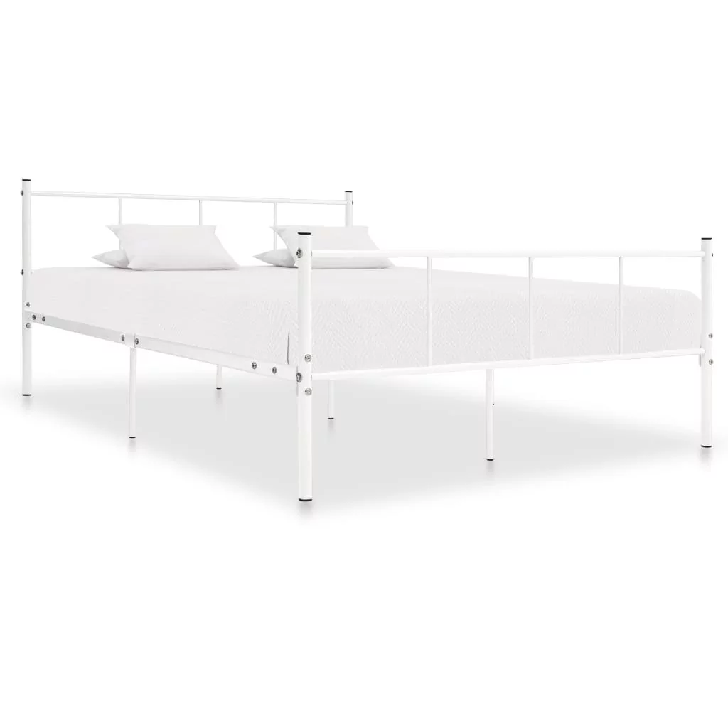 Vida Rama łóżka biała metalowa 120 x 200 cm V-284631