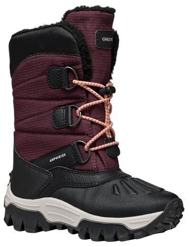 Geox J Himalaya Girl B Ab, Buty dziecięce, Bordeaux Black, rozmiar uniwersalny