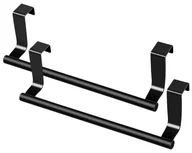 Ręczniki - 2 czarne wieszaki do szafek kuchennych i łazienkowych na ręczniki - miniaturka - grafika 1