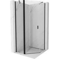 Kabiny prysznicowe - Mexen Mist kabina prysznicowa pięciokątna uchylna 90 x 90 cm, transparent, czarna - 8A8-090-090-70-00 - miniaturka - grafika 1