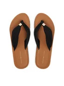 Klapki i japonki damskie - Tommy Hilfiger Japonki Th Ltr Footbed Summer Sandal FW0FW09194 Czarny - miniaturka - grafika 1