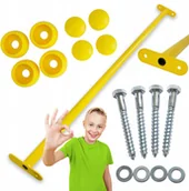 Place zabaw - Drążek Metalowy na Plac zabaw Żółty Długi 125 cm do podciągania - miniaturka - grafika 1