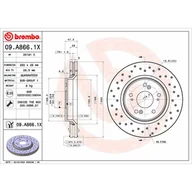 Tarcze hamulcowe - Tarcza hamulcowa BREMBO 09.A866.1X - miniaturka - grafika 1