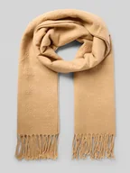 Apaszki i szaliki damskie - Szal z dodatkiem wiskozy i sznurkowymi wykończeniami - miniaturka - grafika 1