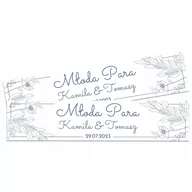 Wesele i ślub - 2x TABLICA NA SAMOCHÓD ŚLUB WESELE MINIMAL IMIONA - miniaturka - grafika 1