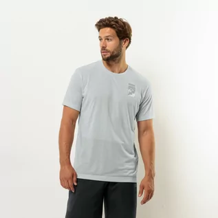 Koszulki męskie - Męski t-shirt Jack Wolfskin VONNAN S/S GRAPHIC T M cool grey - XXXL - grafika 1