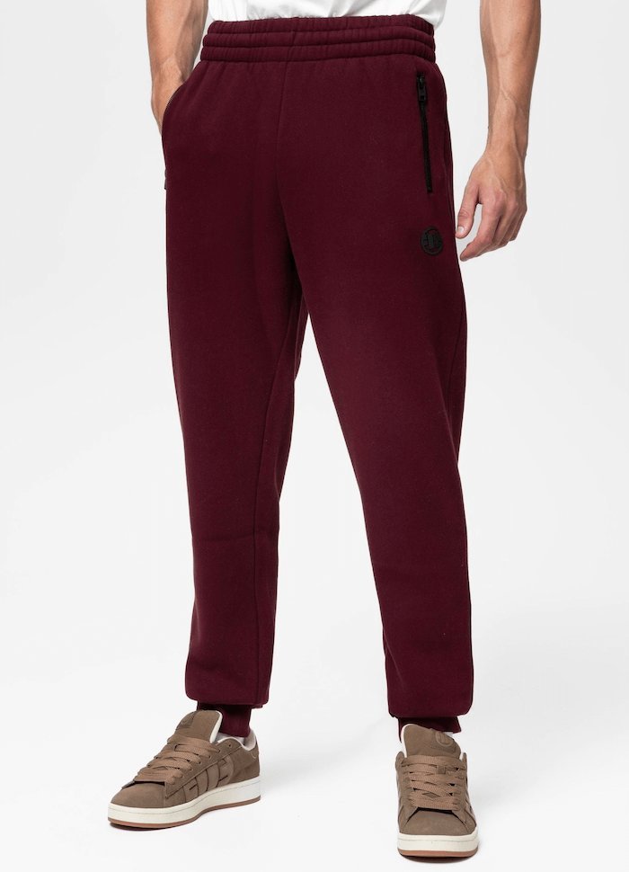 Spodnie sportowe PIT BULL HATTON bordowe-L