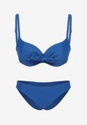 Stroje kąpielowe - Niebieskie Dwuczęściowe Bikini z Ozdobnym Wiązaniem i Figami Alha - miniaturka - grafika 1