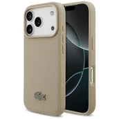 Etui i futerały do telefonów - Etui LACOSTE Petit Pique Lacquer Logo MagSafe do Apple iPhone 17 Pro Beżowy - miniaturka - grafika 1