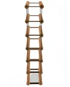 Pozostałe akcesoria barmańskie - Regał Na Wino Stojak Na 6 Butelek Szklanych/ Pet — Rw-8/ 1X6 — Brązowy Brązowy Metal + Drewno Rw-8-1X6-6_O_Br / Wamar-Sosenka - miniaturka - grafika 1