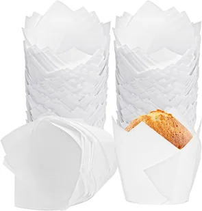 Papilotki foremki do mufinek Tulipany białe x 100 - Formy do ciast - miniaturka - grafika 1
