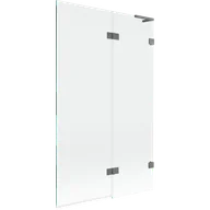 Parawany nawannowe - Mexen Lunar L parawan nawannowy 2-skrzydłowy prawy 110 x 150 cm, transparent, gun metal - 897L-110-100-95-00-P - miniaturka - grafika 1