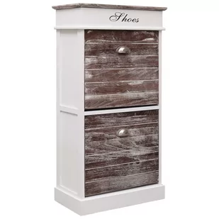 vidaXL Szafka na buty, brązowa, 50 x 28 x 98 cm, drewno paulownia - Szafki na buty - miniaturka - grafika 1