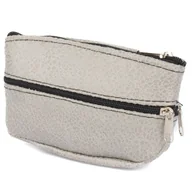 Etui na klucze - Etui Na Klucze Duże Dwustronne Skóra Nubuk 3 Komory Pojemne Kluczówka Szara L70 - miniaturka - grafika 1