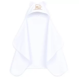 MAMO-TATO Okrycie ręcznik kąpielowy z kapturem 70x120 - Miś - Biały - Okrycia kąpielowe dla dzieci - miniaturka - grafika 1