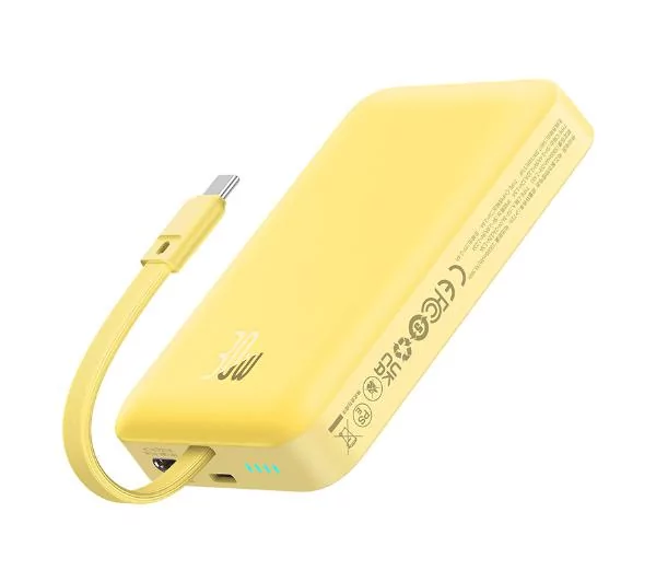 Baseus P1002210BY23-00 Magnetic Mini 10000mAh 30W MagSafe z kablem USB-C Żółty