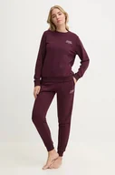 Spodnie damskie - Tommy Hilfiger spodnie lounge kolor bordowy gładkie UW0UW04522 - miniaturka - grafika 1