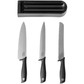 Noże kuchenne - Brabantia Tasty+ Zestaw noży kuchennych + blok Ciemnoszary 12 30 23 - miniaturka - grafika 1