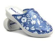 Klapki i japonki damskie - Klapki damskie medyczne ze skórzaną wkładką - Inblu 50-51, ciemnoniebieskie - miniaturka - grafika 1