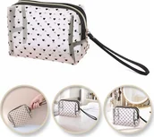 Kosmetyczki, organizery i kuferki - Kosmetyczka damska transparentna czarne serca 12cm x 18cm KS126 - miniaturka - grafika 1