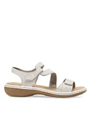 Sandały damskie - Rieker Sandały 659C7-81 Biały - miniaturka - grafika 1