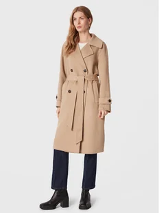 Tommy Hilfiger Trencz WW0WW36941 Beżowy Relaxed Fit - Płaszcze damskie - miniaturka - grafika 1