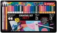 Długopisy - Zestaw długopisów STABILO Creative Set - długopis 68 pędzelków, długopis 68 i końcówka 88 - ARTY - puszka 30 sztuk - różne kolory - miniaturka - grafika 1