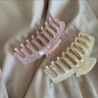 Ozdoby do włosów - TEMU Zestaw 2 Dużych Spinek do Włosów w Kolorze Żelowej Kości - Elegancka i Minimalistyczna, Mocne Trzymanie dla Codziennego Użytku i Stylizacji na - miniaturka - grafika 1