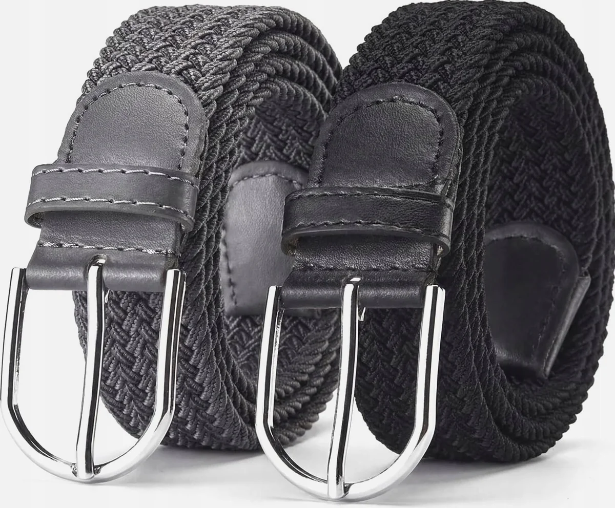 PASKI 2 SZTUKI PLECIONE ELASTYCZNE REGULOWANE WYGODNE UNISEX WIELE KOLORÓW