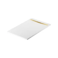 Brodziki prysznicowe - Brodzik Prostokątny Meissen Keramik Kontra 140X90 Biały + Maskownica Odpływu Złota S207-013 - miniaturka - grafika 1