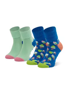 Skarpetki dla dzieci - Happy Socks Zestaw 2 par wysokich skarpet dziecięcych KICE19-6300 Kolorowy - grafika 1