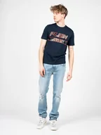 Koszulki męskie - PLEIN SPORT T-shirt męski tekstylny niebieski SF10248 - Rozmiar: M - miniaturka - grafika 1