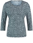 Koszulki i topy damskie - GERRY WEBER Koszulka z rękawem o długości 3/4 z wypalanym wzorem Niebieski 40/M - miniaturka - grafika 1