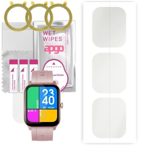 3x folia ochronna hydrożelowa MATOWA do Kumi KU3S - apgo Smartwatch Hydrogel MATTE Protection Ochrona na ekran smartwatcha