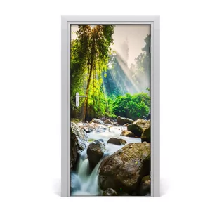 Naklejka fototapeta na drzwi Wodospad w lesie, Tulup - Naklejki na ścianę - miniaturka - grafika 1