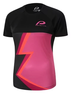 Koszulki sportowe damskie - Protective Koszulka funkcyjna "Stardust" w kolorze antracytowo-różowym - grafika 1