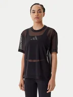 Koszulki i topy damskie - adidas T-Shirt ALL SZN Soft Lux Mesh JM3737 Czarny Loose Fit - miniaturka - grafika 1