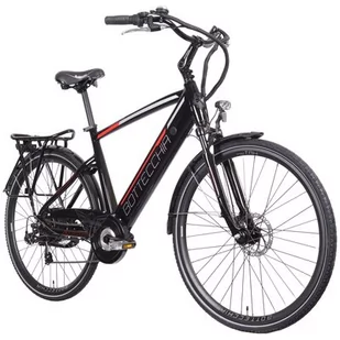 Rower elektryczny BOTTECCHIA E-City Man M20 28 cali męski Czarno-czerwony - Rowery elektryczne - miniaturka - grafika 1