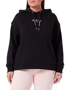 Armani Exchange Damska bluza z kapturem z logo Capsule French Terry, Schwarz, XS - Bluzy damskie - miniaturka - grafika 1