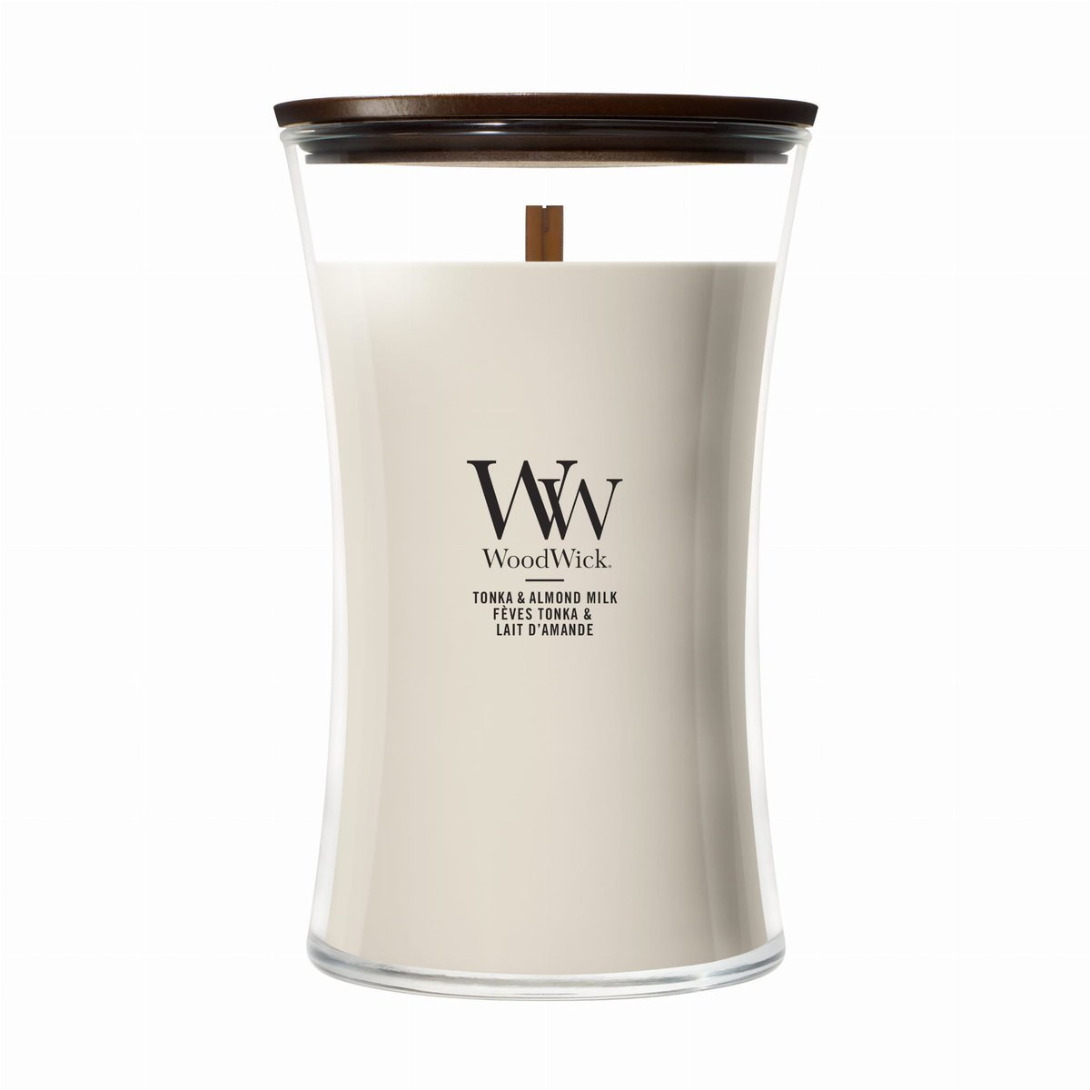 Świeca zapachowa duża WoodWick Tonka & Almond Milk