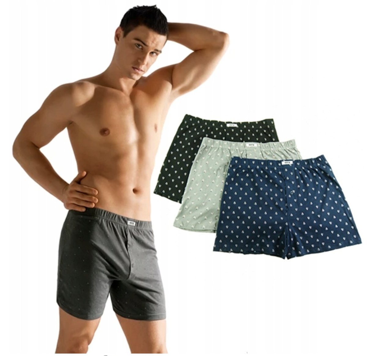 Bokserki Męskie Bawełniane 100% Luźne 3Pak Moraj L